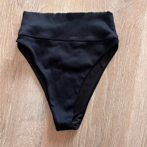 Beach Riot Black Textured Bikini Bottom